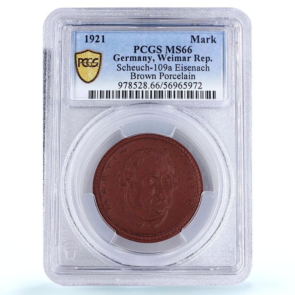 ドイツ ワイマール アイゼナハ 1 マーク マルティン ルター MS 66 PCGS
