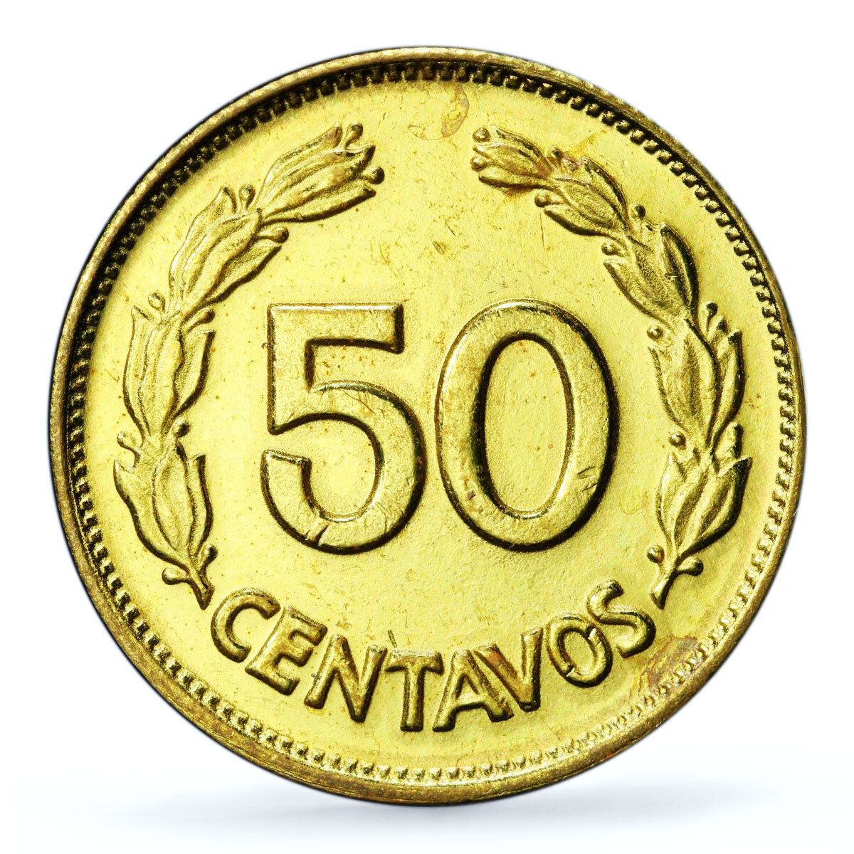 エクアドル 50センタボ 共和国貨幣パターントライアル KM Pn 14 SP 64 PCGS コイン 1975