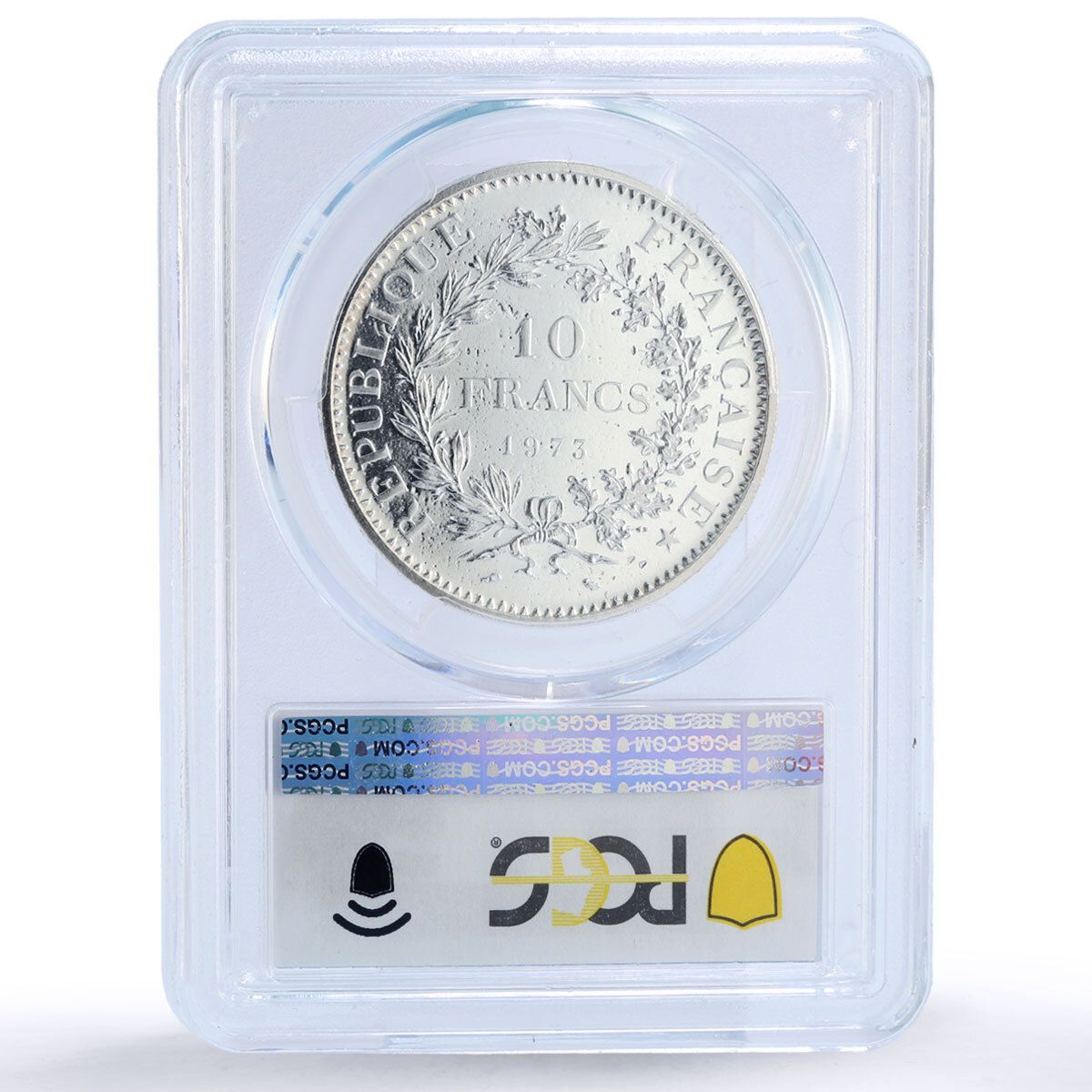 フランス 10フラン ヘラクレス 自由 平等 友愛 MS 67 PCGS 銀貨 1973年