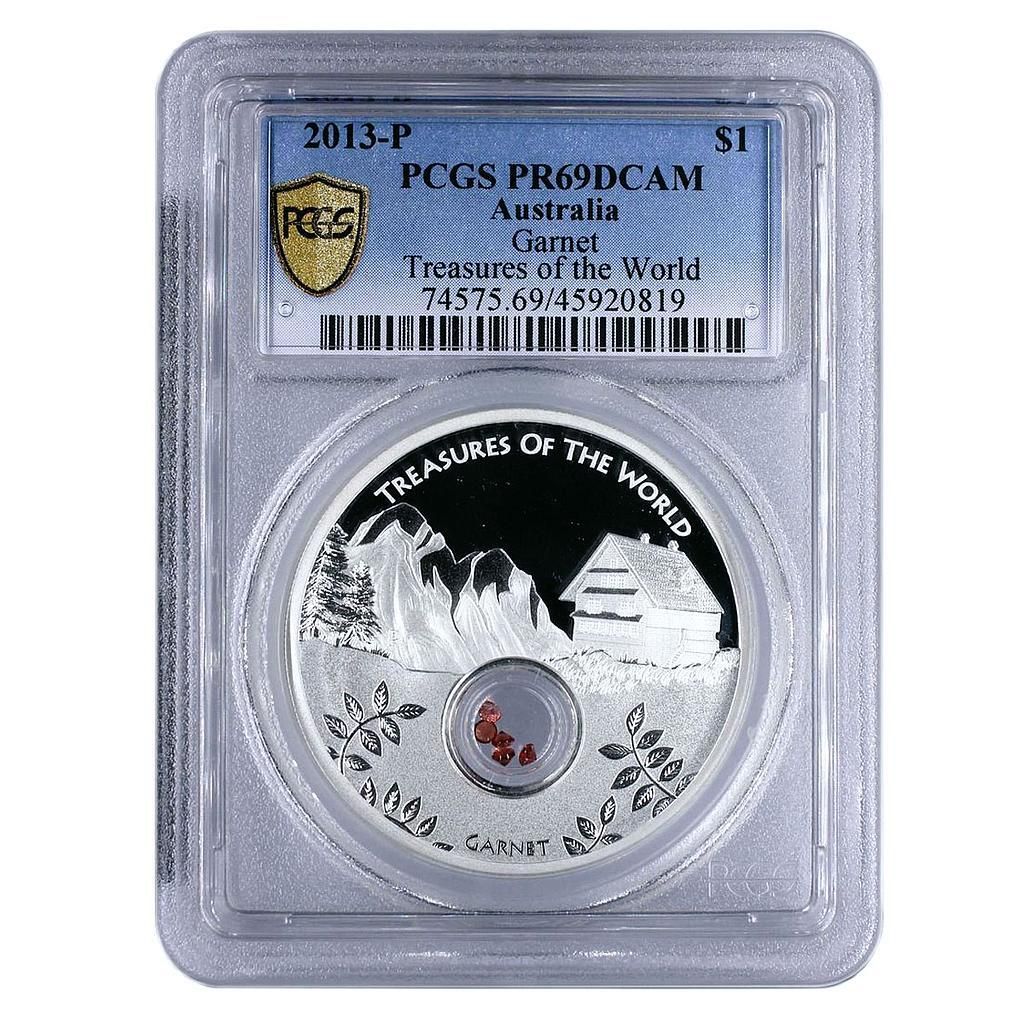 アトラリア 1ドル トレジャーズ ガーネット アルプス ホー PR 69 PCGS 銀貨 2013年