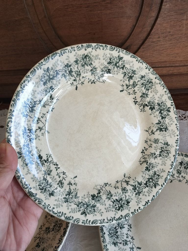 フランス アンティーク 絵つき皿 Choisy Le Roi 装飾 皿 3枚セット