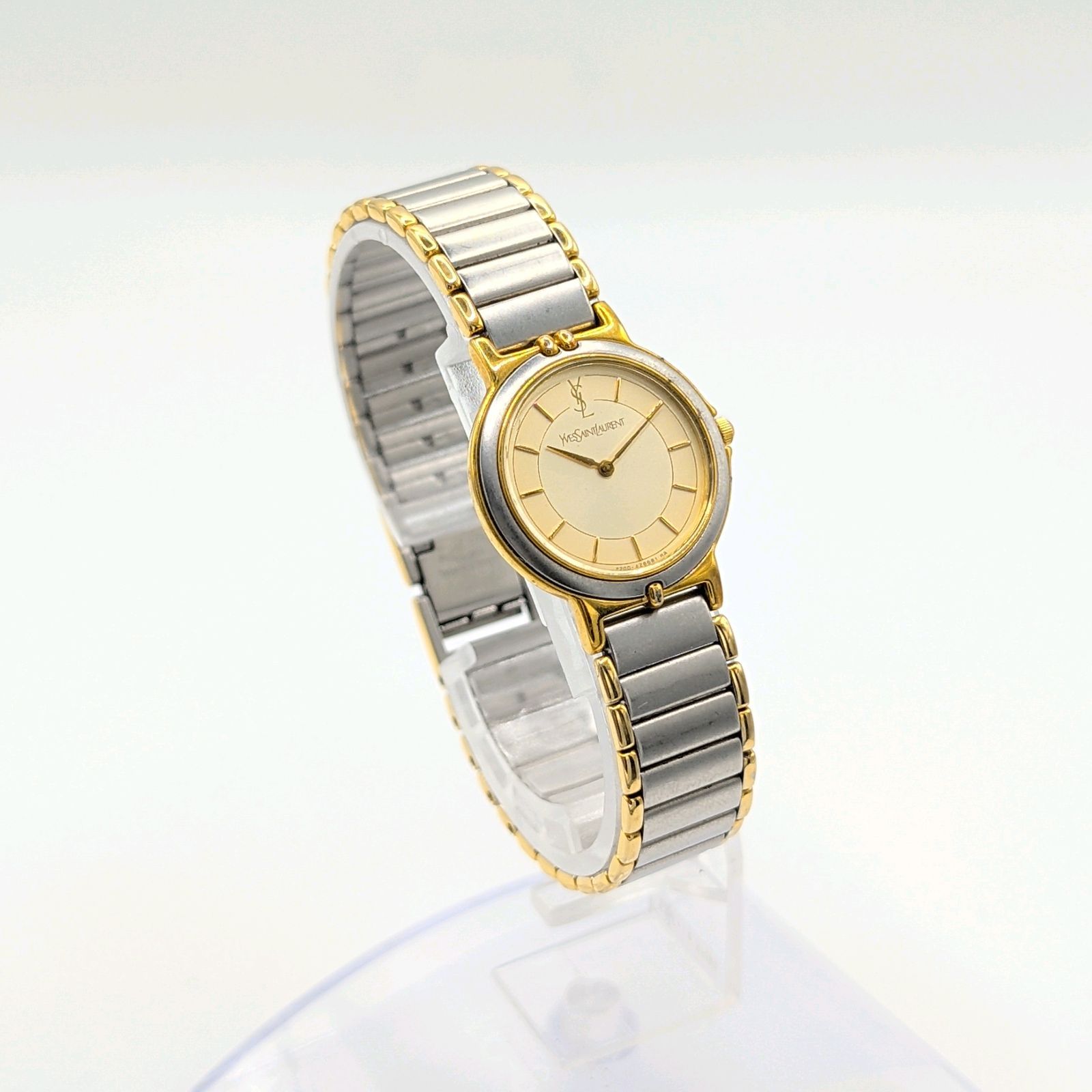 【YSL】イヴサンローラン y2K ヴィンテージ　腕時計 シルバー 稼働品 YvesSaintLauren(イブサンローラン) ゴールド×シルバー ヴィンテージ