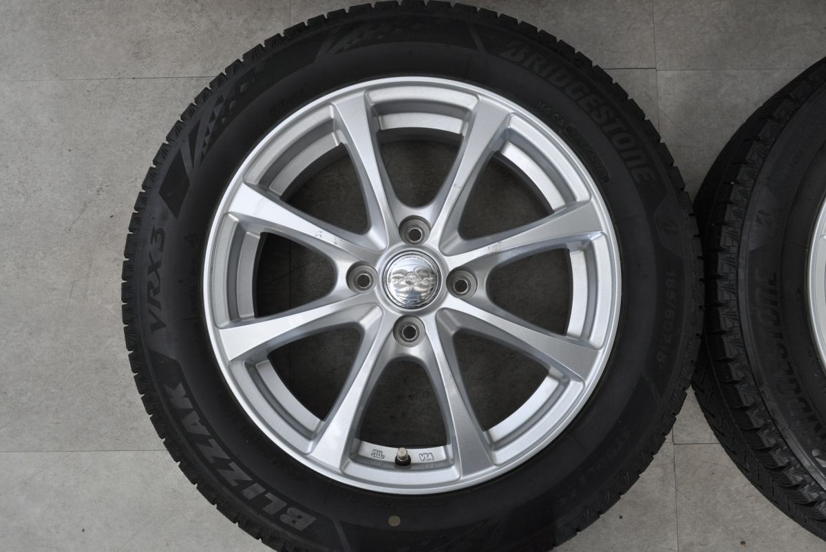  程度良好 15 in 6 J 50 PCD 100 ブリザックVRX 3 185 60 R ヤリス フィット シャトル グレイス アクア ヴィッツ 15インチ タイヤ ホイールセット