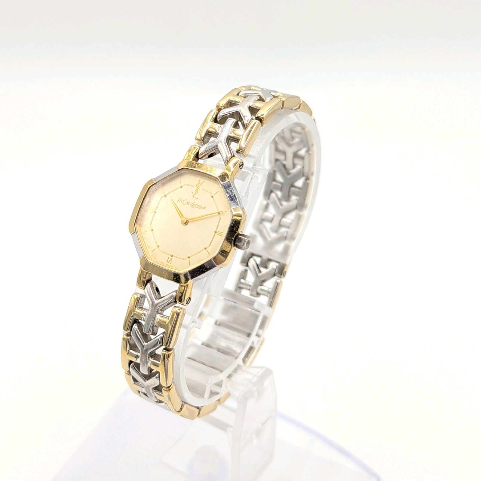 Yves Saint Laurent 2200-241762 Watch QZ Ladies Gold Silver Combi