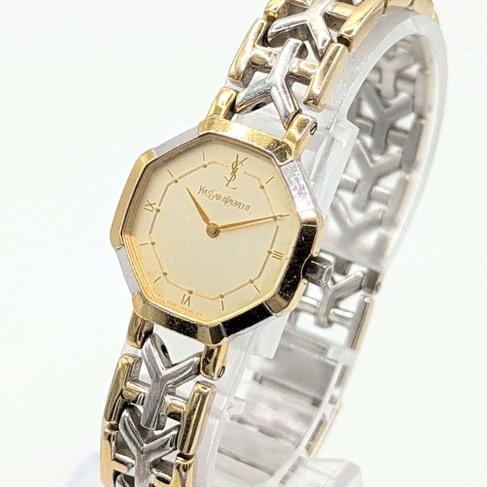 Yves Saint Laurent 2200-241762 Watch QZ Ladies Gold Silver Combi