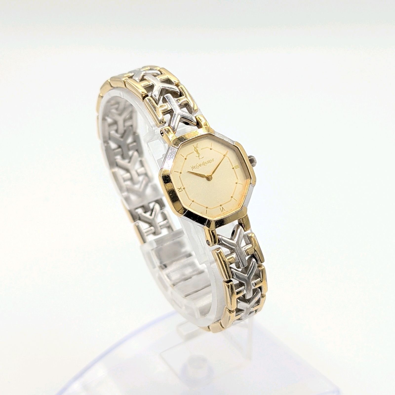 Yves Saint Laurent 2200-241762 Watch QZ Ladies Gold Silver Combi