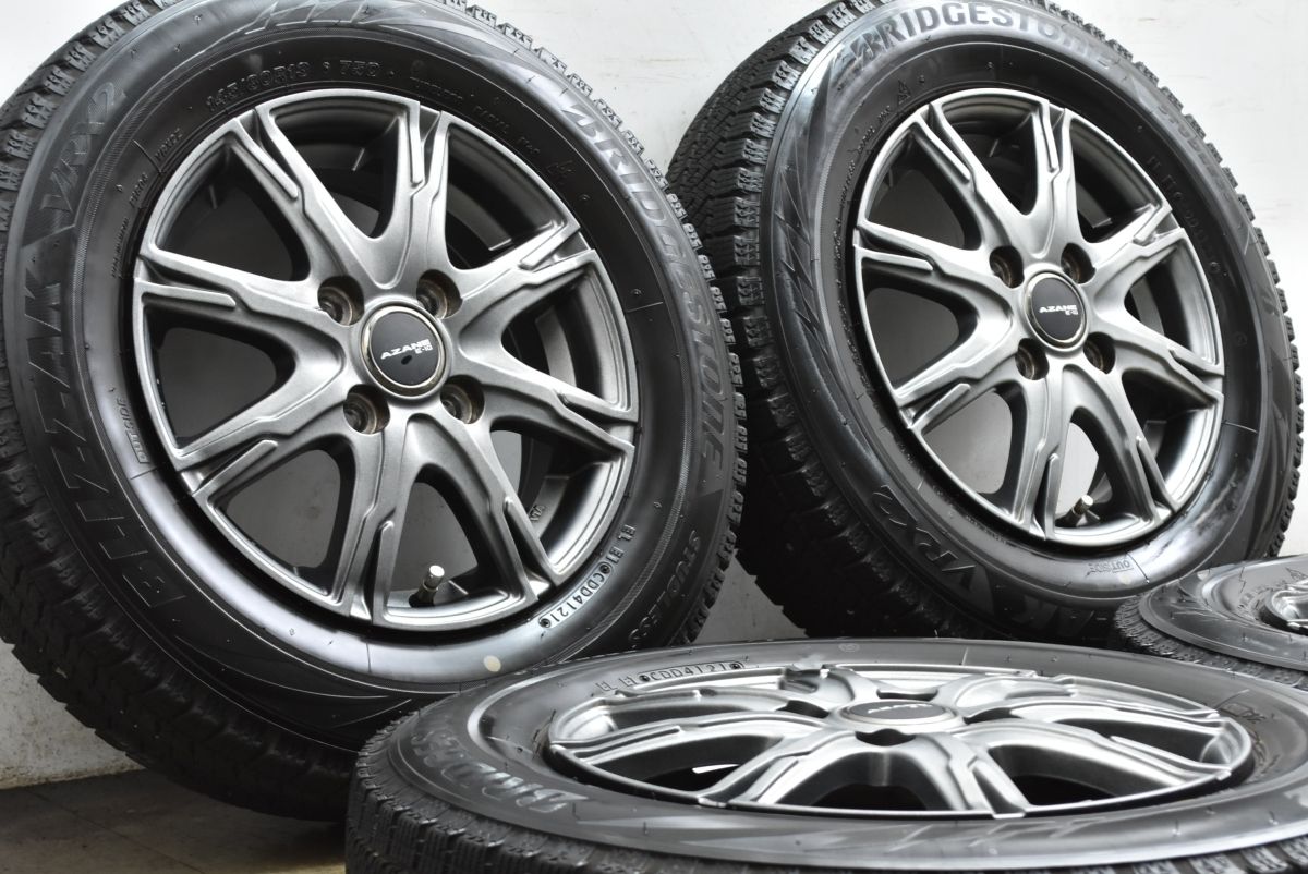 軽自動車サイズ AZANE 13 in 4 00 B 45 PCD 100 ブリヂストン ブリザックVRX 2 145 80 R アルト ワゴンR スペーシア タント ムーヴ プレオ
