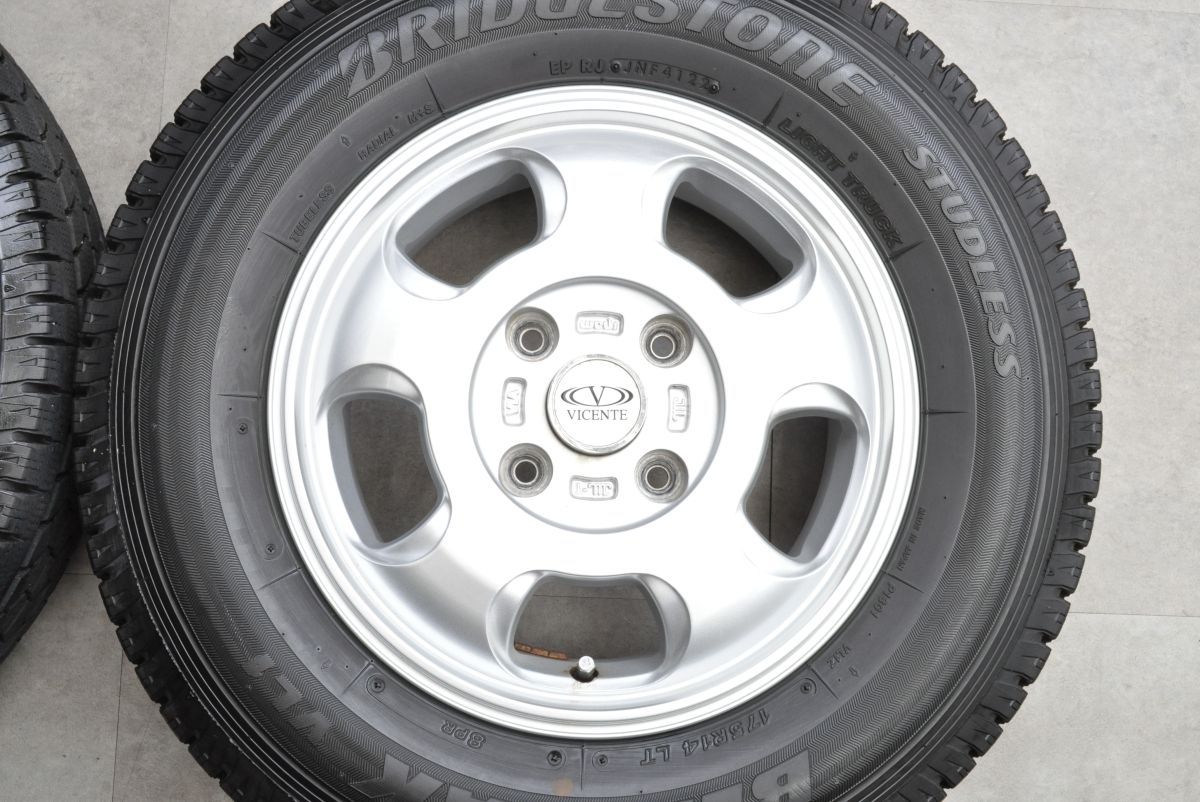  NV 200バネットに Weds VECENTE 14 in 5 J 42 PCD 114 3 ブリヂストン ブリザックVL 1 175 R LT 8 PR ボンゴワゴン バリ溝 80 14インチ タイヤ ホイールセット