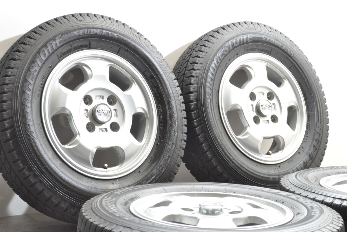 NV 200バネットに Weds VECENTE 14 in 5 J 42 PCD 114 3 ブリヂストン ブリザックVL 1 175 R LT 8 PR ボンゴワゴン バリ溝 80