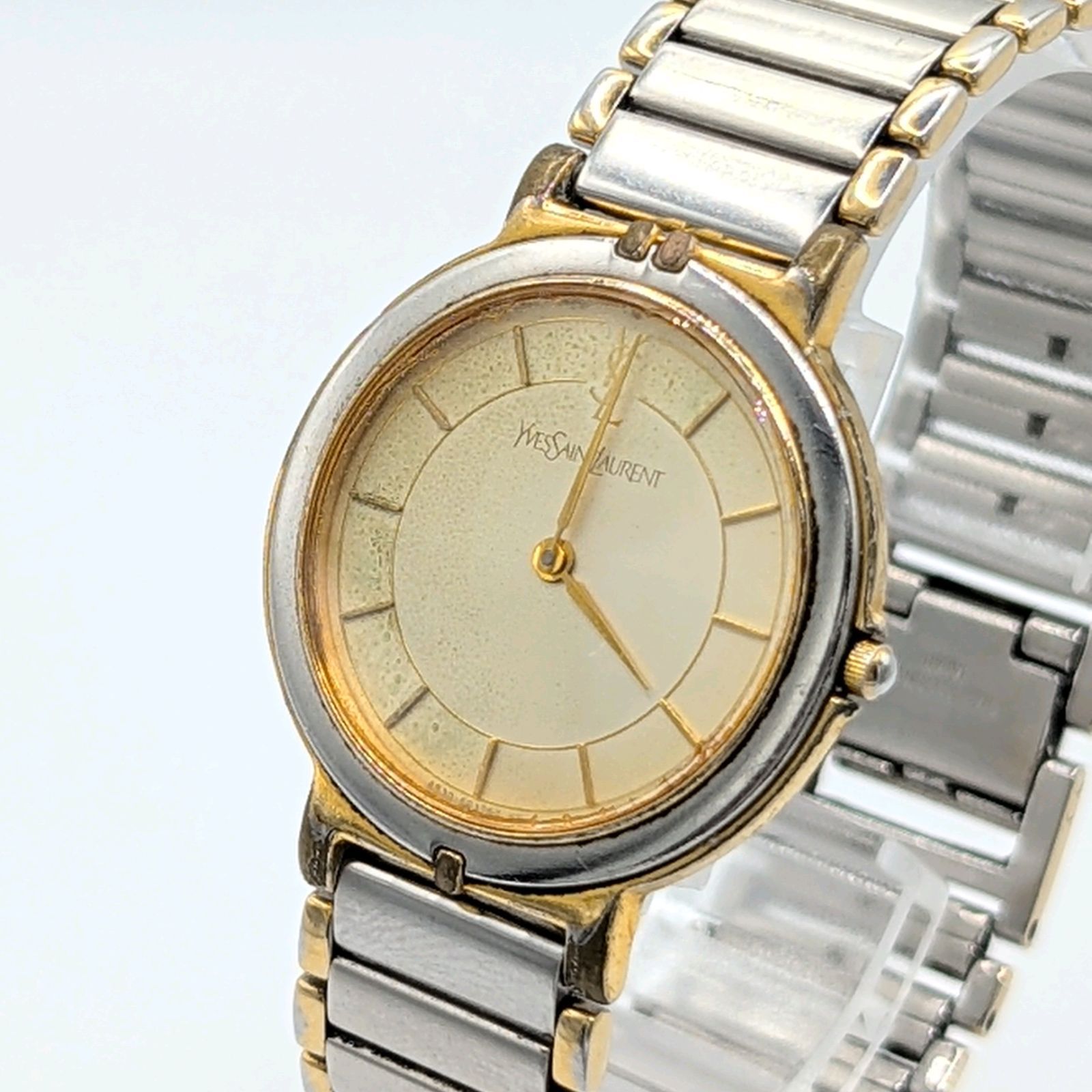 Yves Saint Laurent 4620-E62267 Watch QZ Ladies Gold Silver Combi