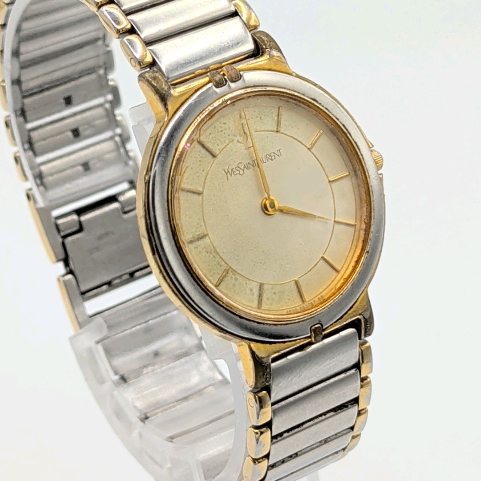 Yves Saint Laurent 4620-E62267 Watch QZ Ladies Gold Silver Combi