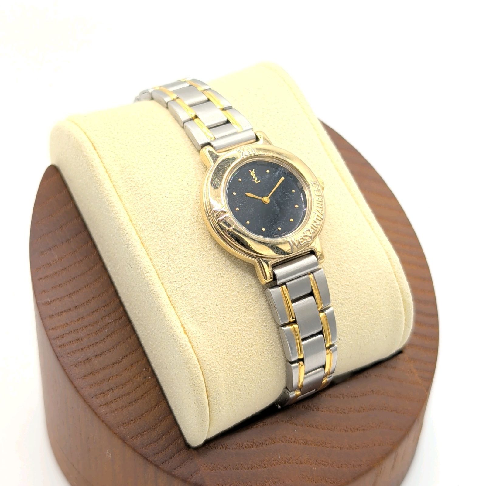 Yves Saint Laurent 2200-229789 Gold Silver Combi Black dial Y2K