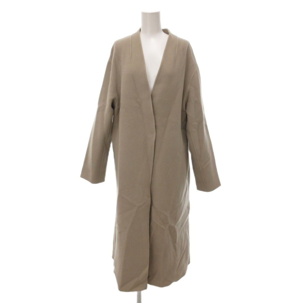 ウィムガゼット Whim Gazette コート ノーカラー カシミヤ混 ロング丈