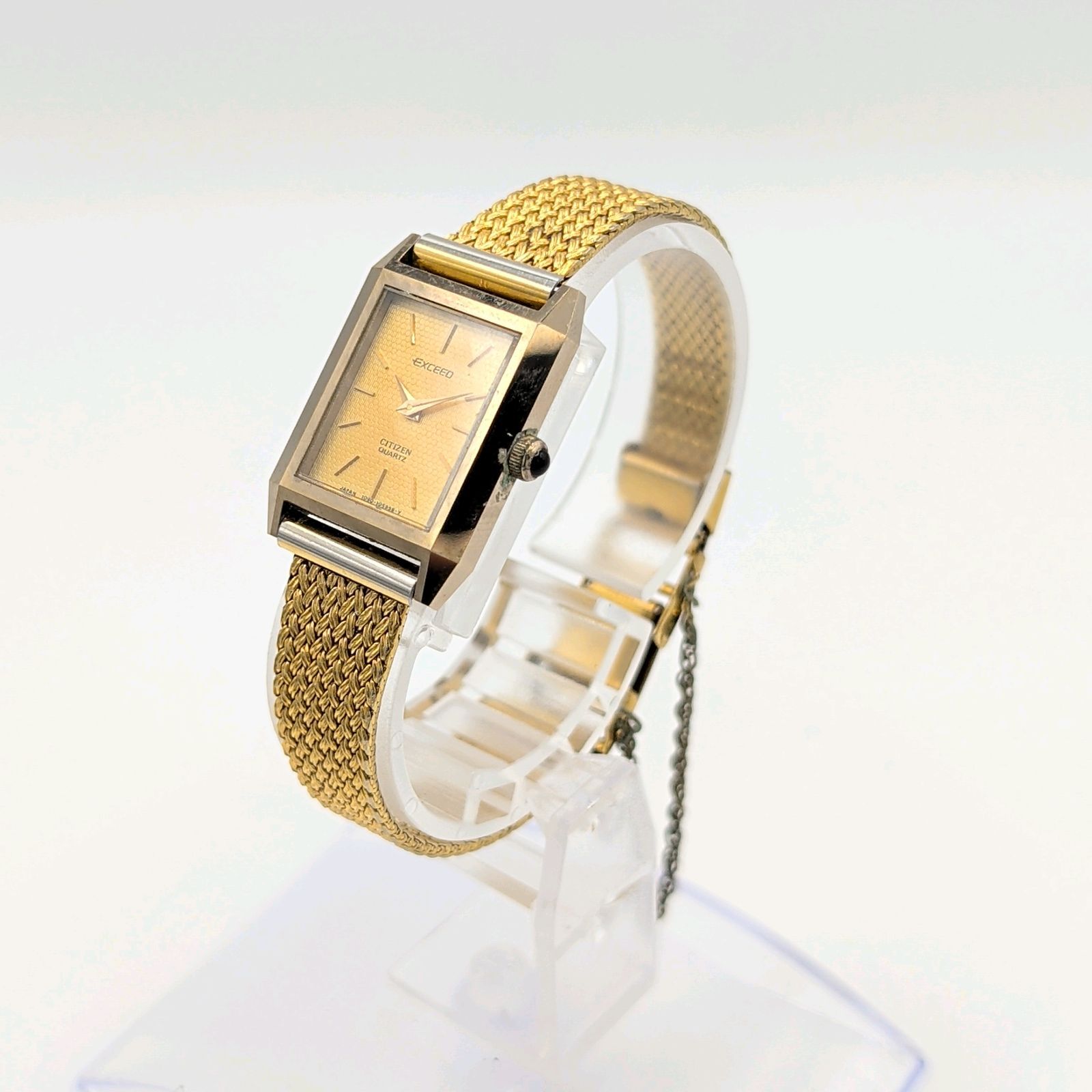 CITIZEN Exceed 4-103718 Watch Ladies QZ Square Gold dial Y2K 00S