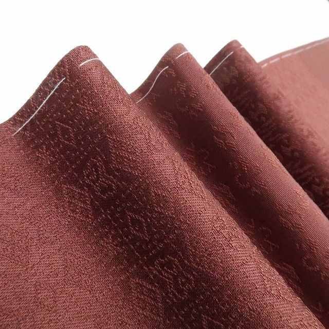 ❁tomihisa❁ 染めの北川 ゴールドシルク 着物 正絹 仕付け糸付 小紋 遊びと愉しみを持つ真実を上質に物語る蘇芳色 色無地 7267