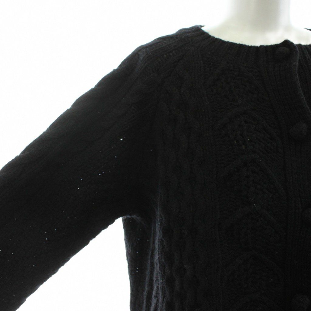 オオカミとフクロウ ニットカーディガン 長袖 クルーネック ケーブル