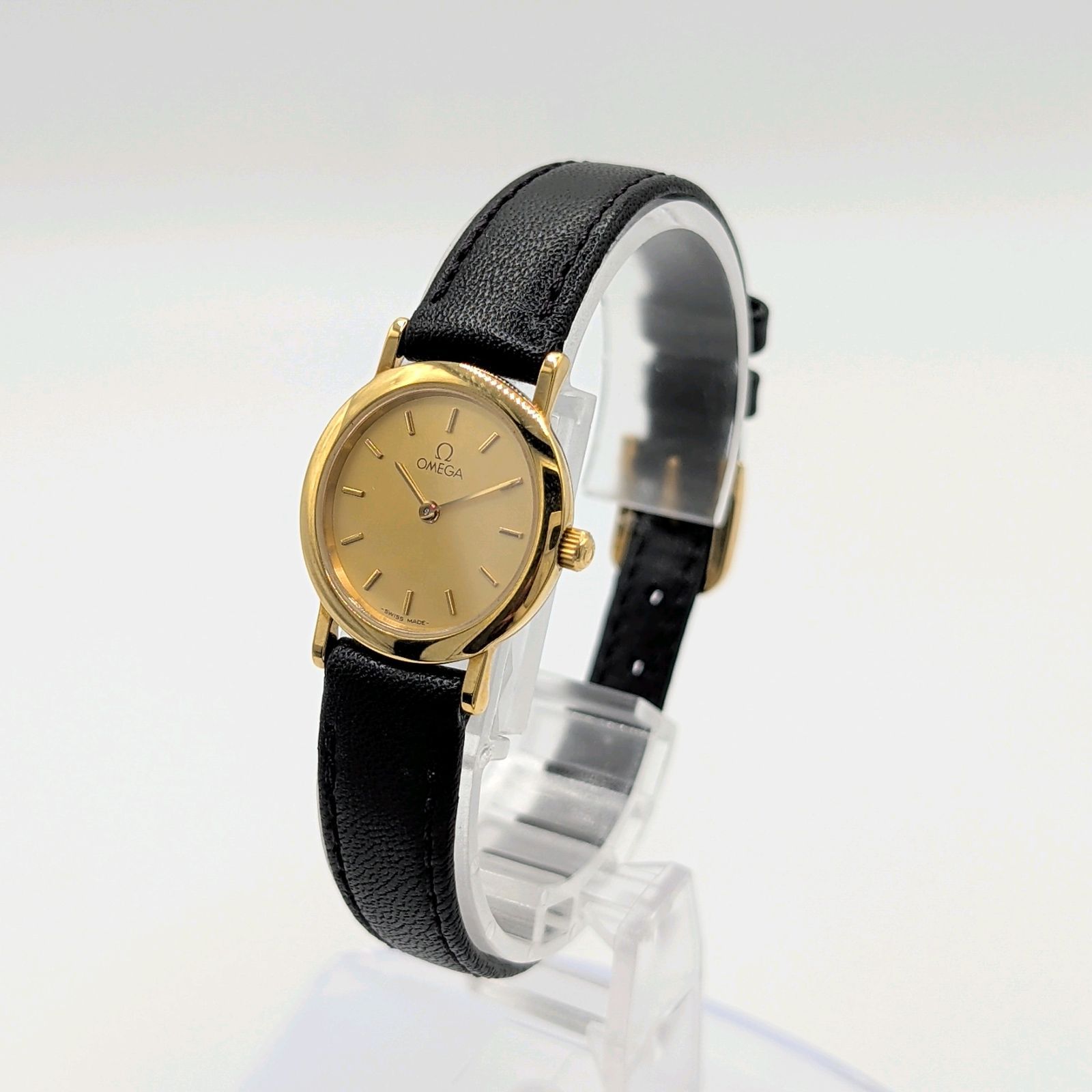 OMEGA DE VILLE Watch Quartz Ladies Round Gold dial Y2K 00S Vintage