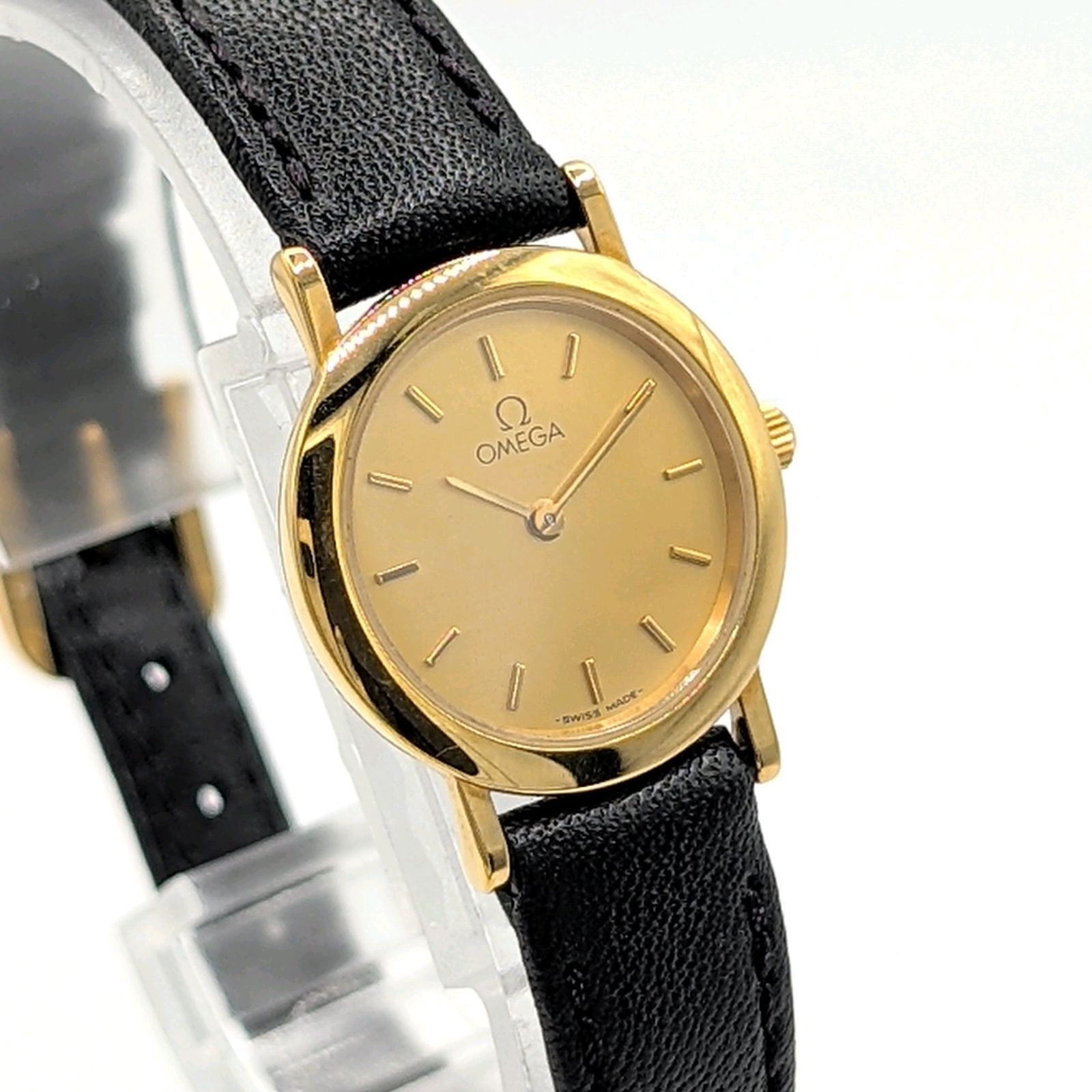 OMEGA DE VILLE Watch Quartz Ladies Round Gold dial Y2K 00S Vintage