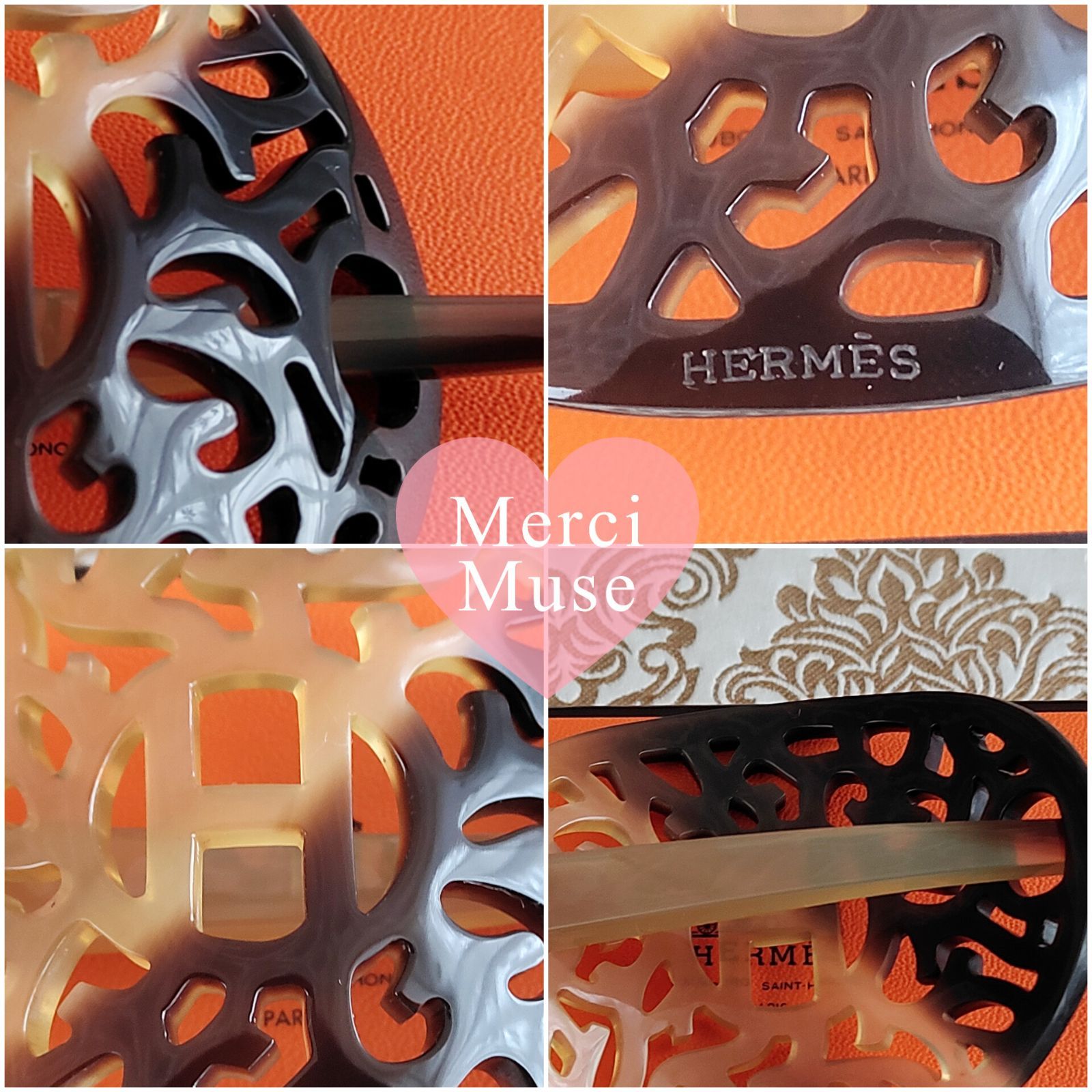 ❤お得なお品❤ロカイユバッファローホーン髪飾り ブラウン ヘアアクセ