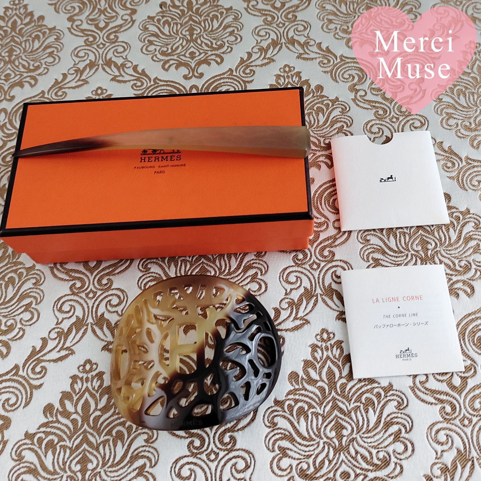 ❤お得なお品❤ロカイユバッファローホーン髪飾り ブラウン ヘアアクセ