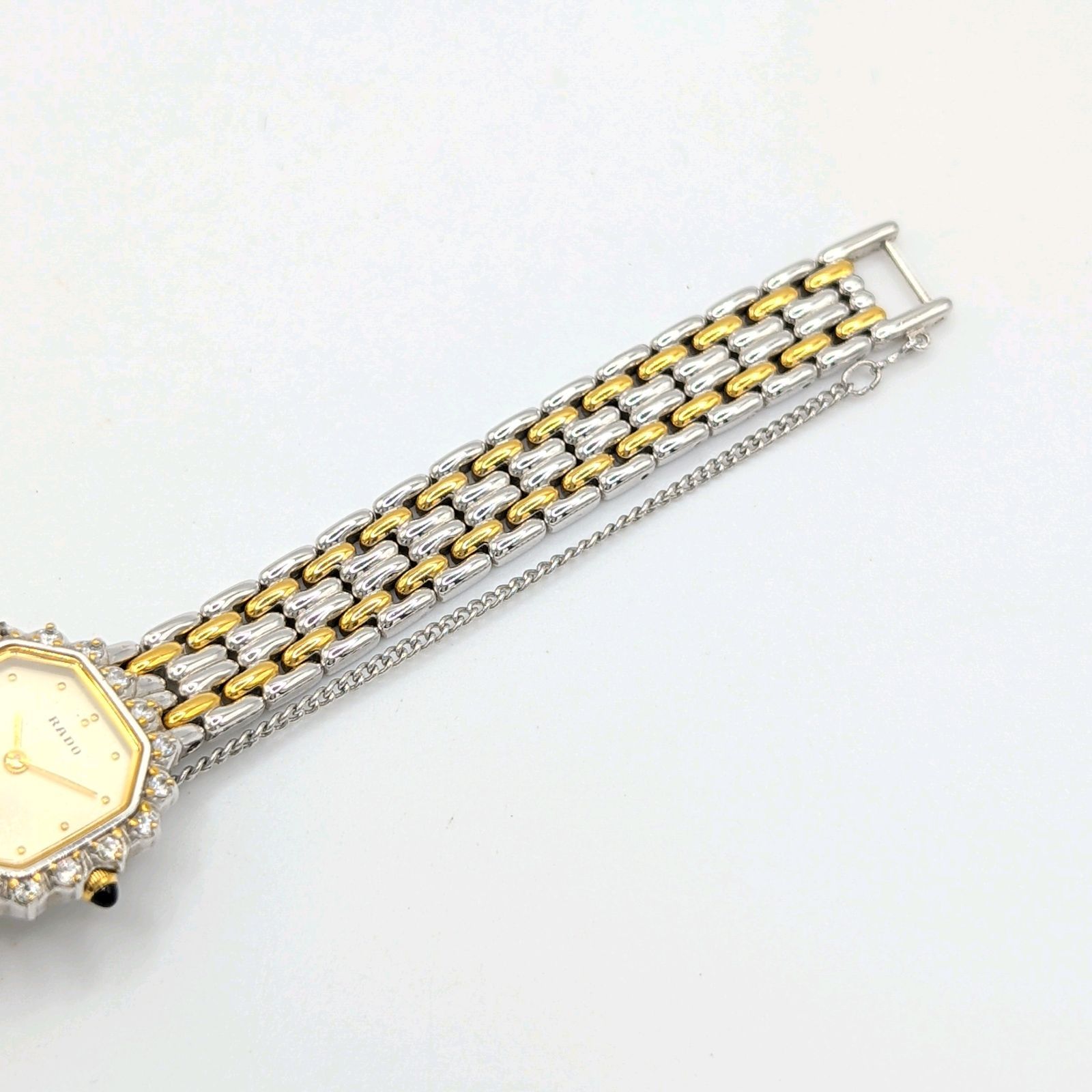 RADO DIASTAR QZ Ladies Octagon Dia Bezel Gold Silver Combi Y2K 00S