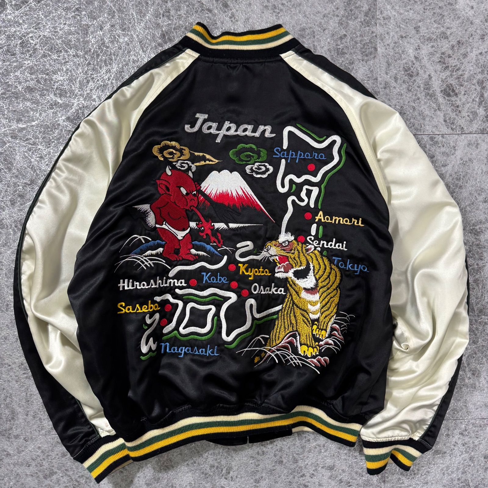 良品 Tedman's テッドマン リバーシブル 別珍 スカジャン L 刺繍入り