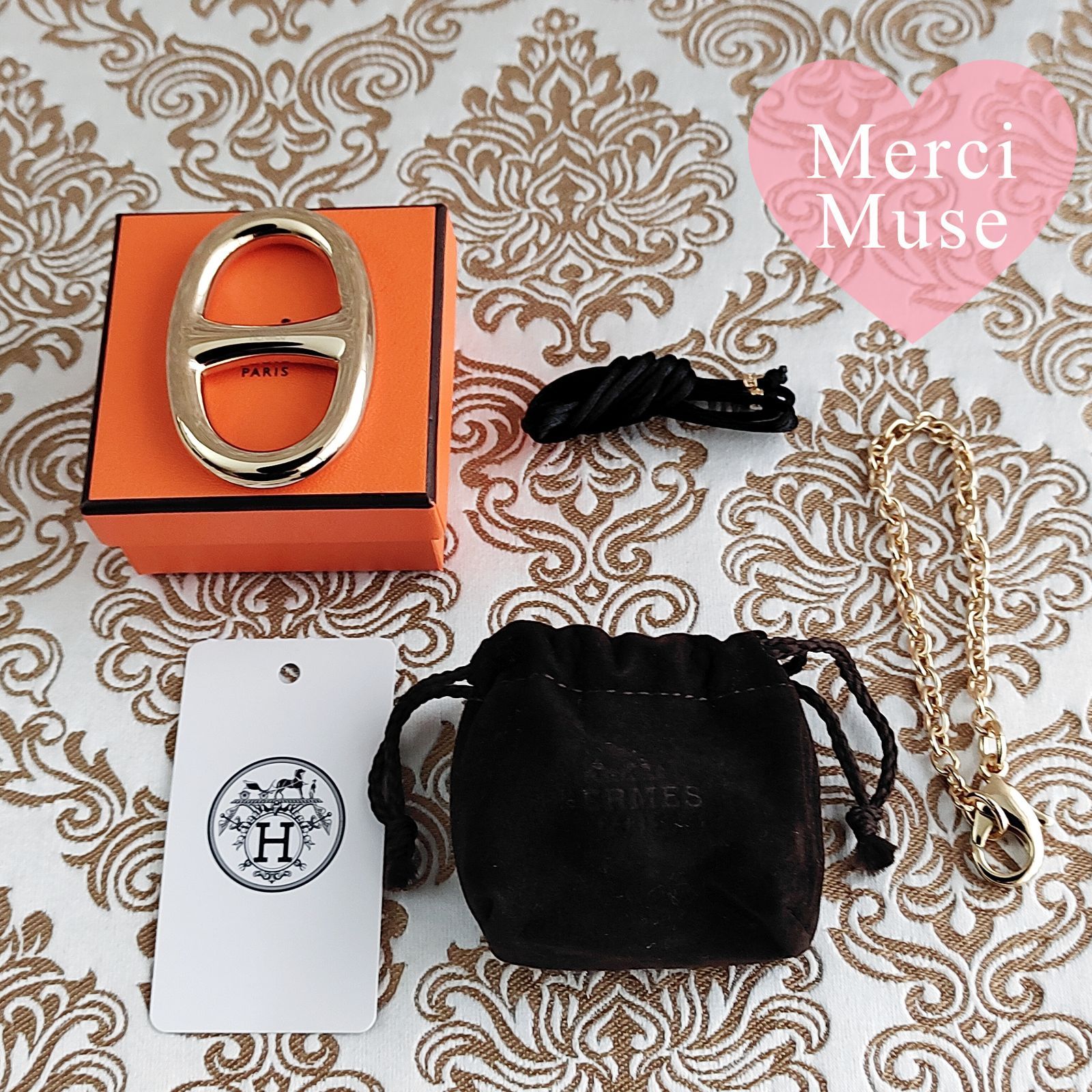 ❤未使用品❤スカーフリング大 シェーヌダンクル ゴールド金具