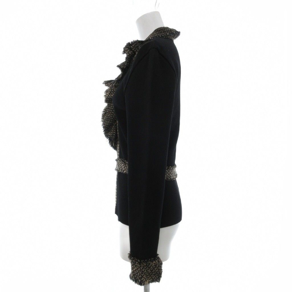 ナラカミーチェ NARA CAMICIE カーディガン フリンジ ツイード切替 ML