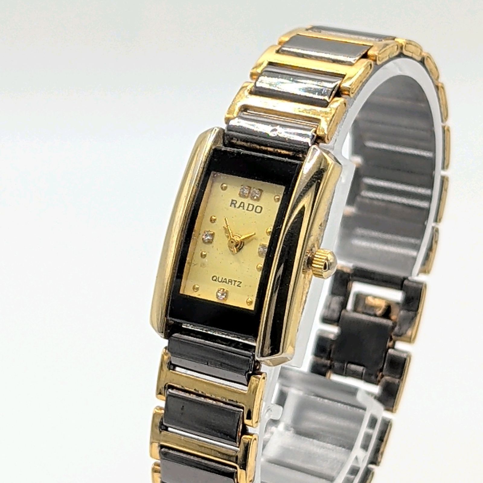 RADO Watch Quartz Ladies Square Gold Y2K 00S Vintage Not Working
