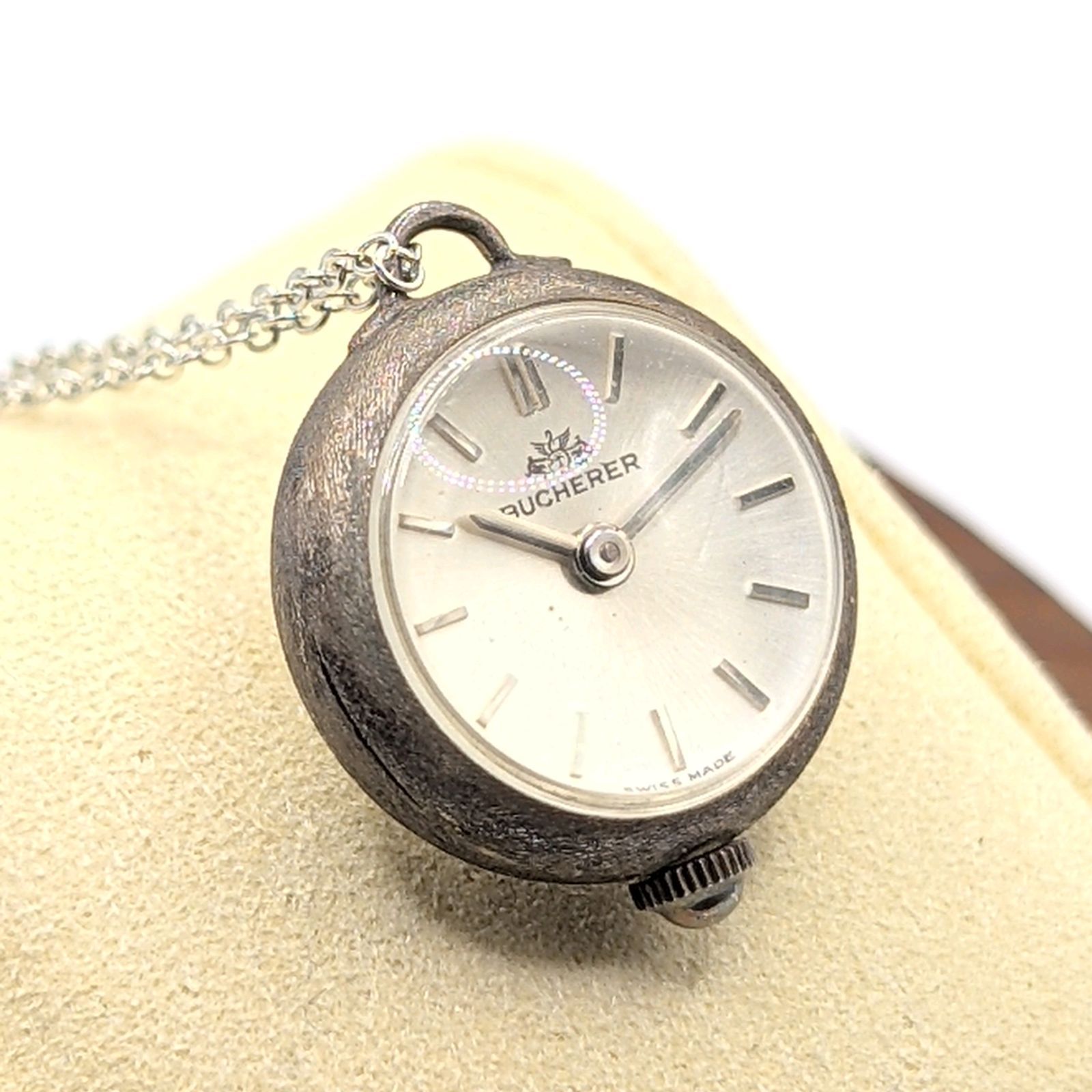 Watch Hand-Winding Ladies Round Silver Y 2 K 00 S Vintage Pendant Working ブッヘラー コロニー 時計 手巻き式 メンズ ラウンド シルバー ペンダント ヴィンテージ 稼働品