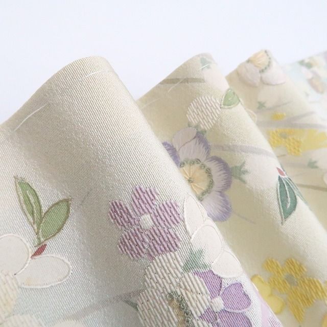 ❁tomihisa❁未着用 総刺繍 梅 着物 正絹 仕付け糸付 トールサイズ