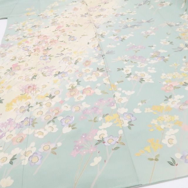 ❁tomihisa❁未着用 総刺繍 梅 着物 正絹 仕付け糸付 トールサイズ