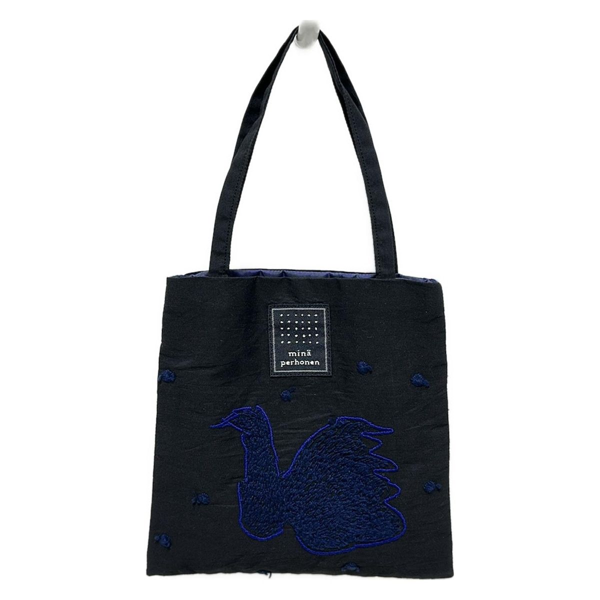 mina perhonen (mina)(ミナペルホネン) トートバッグ - 黒×ブルー
