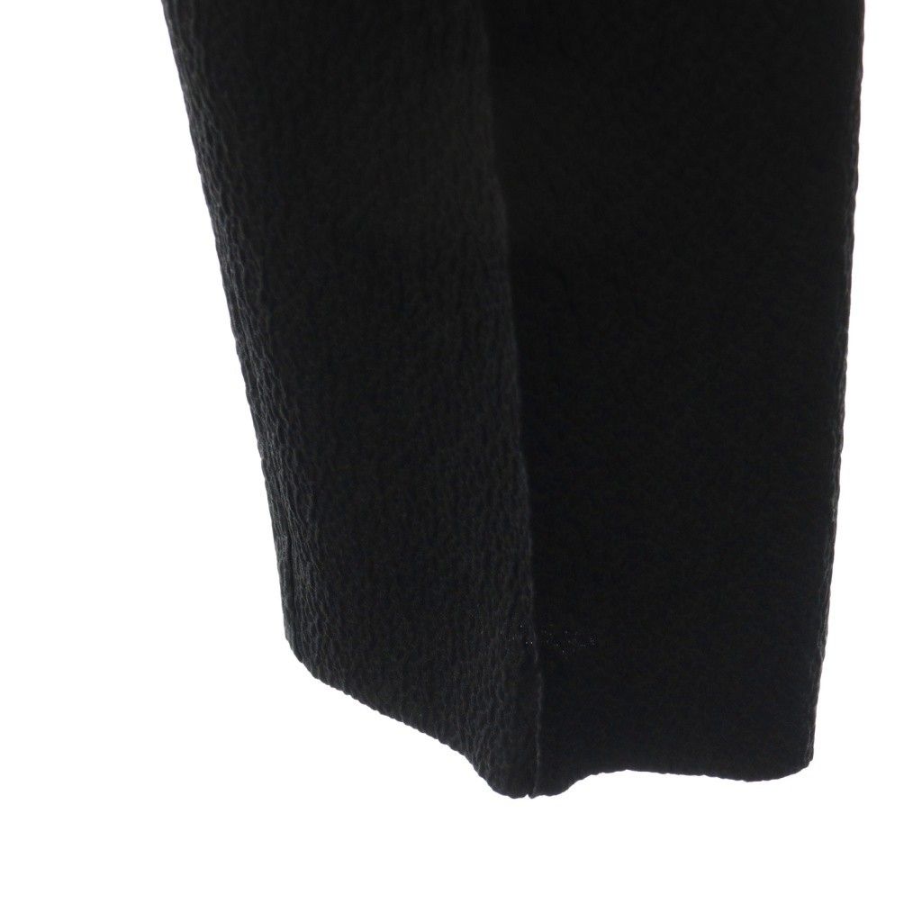 ヨリ yori フクレワイドパンツ ジャガード タック 36 黒 ブラック /CX