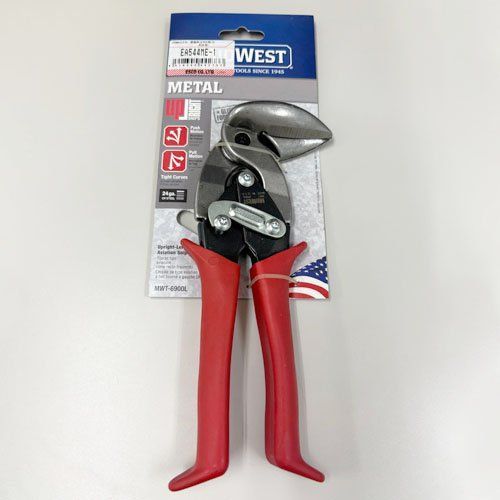 ESCO エスコ 200 mm はさみ 鉄板用 オフセット型 直 左曲用 EA 544 ME-1 右利き用はさみ 金切バサミ 金切鋏 鋏 バサミ 板金バサミ