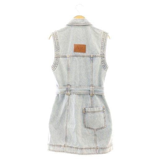 アジェ aje デニムミニワンピース ノースリーブ ライトブルー DF OS SH