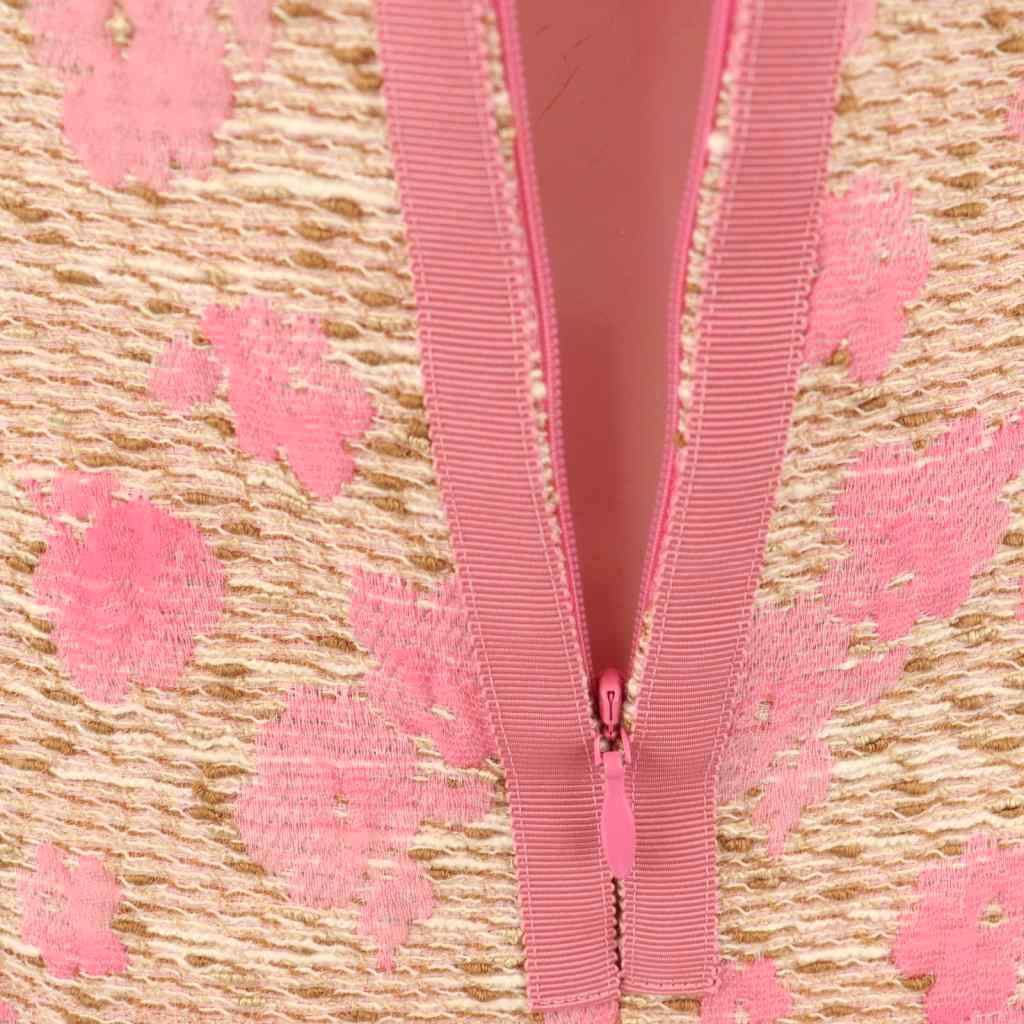 エムズグレイシー M'S GRACY 花柄 ツイード ワンピース 半袖 38 ピンク