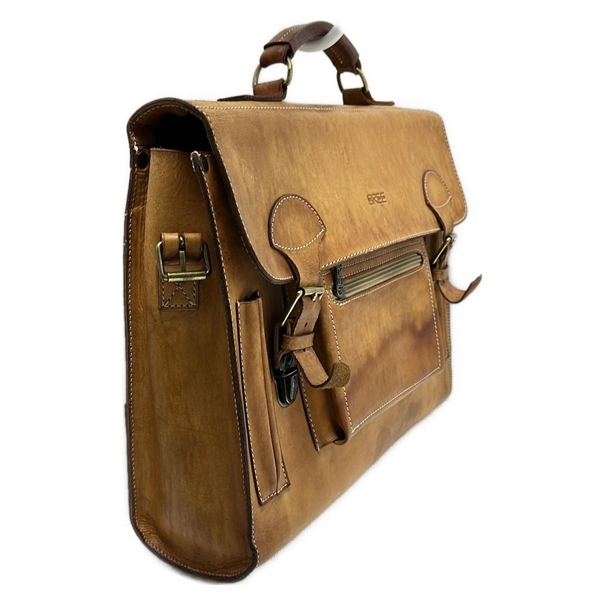 BREE(ブリー) ビジネスバッグ - ライトブラウン 本体ロックなし レザー