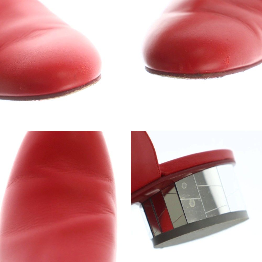  サルヴァトーレフェラガモ Salvatore Ferragamo ミュール サンダル ミラーヒール レザー 5.5 23.0 cm 赤 レッド MI OS ミュール サンダル ミュール