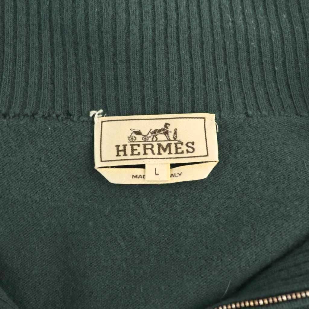エルメス HERMES ウールカシミヤ混 ハーフジップ ニット セーター L