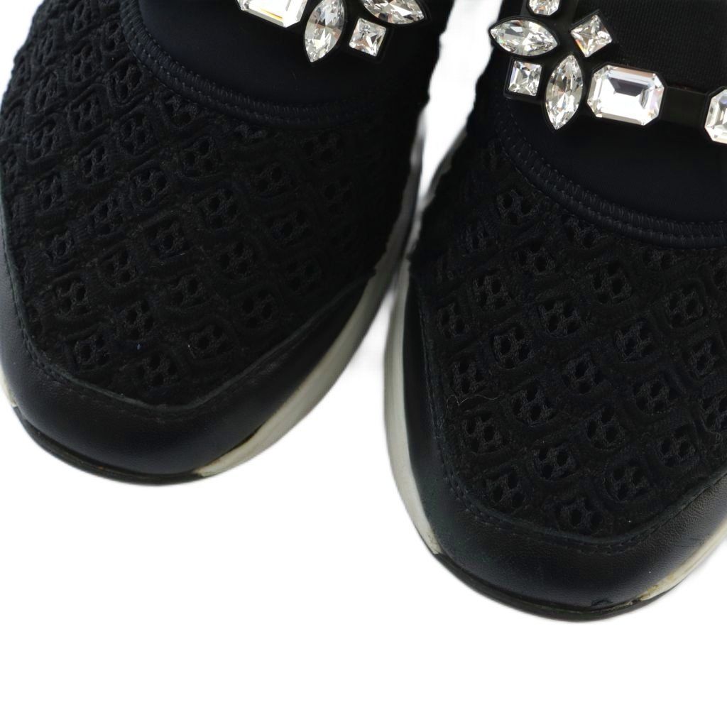 ROGER VIVIER ビジュー装飾 ブラックスニーカー ロジェヴィヴィエ ROGER VIVIER ヴィヴ ラン スニーカー シューズ