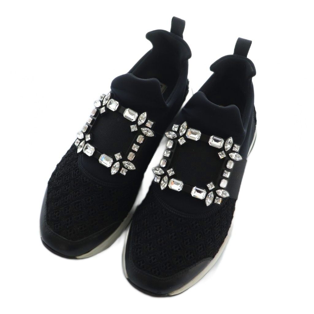 ROGER VIVIER ビジュー装飾 ブラックスニーカー ロジェヴィヴィエ ROGER VIVIER ヴィヴ ラン スニーカー シューズ