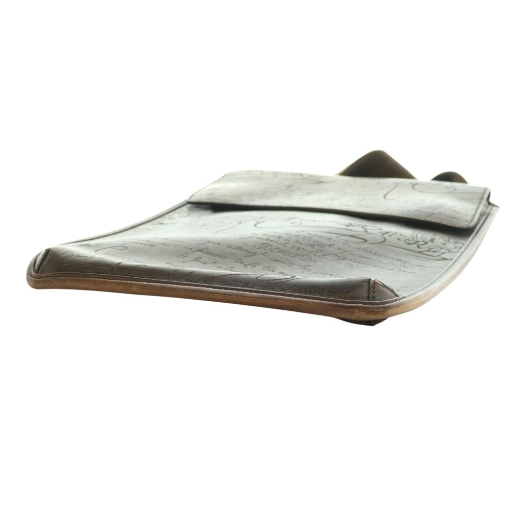 ベルルッティ Berluti カリグラフィ フラットショルダーバッグ スクエア レザー 茶 ブラウン AQ OS SH スポーツミックス ショルダーバッグ 