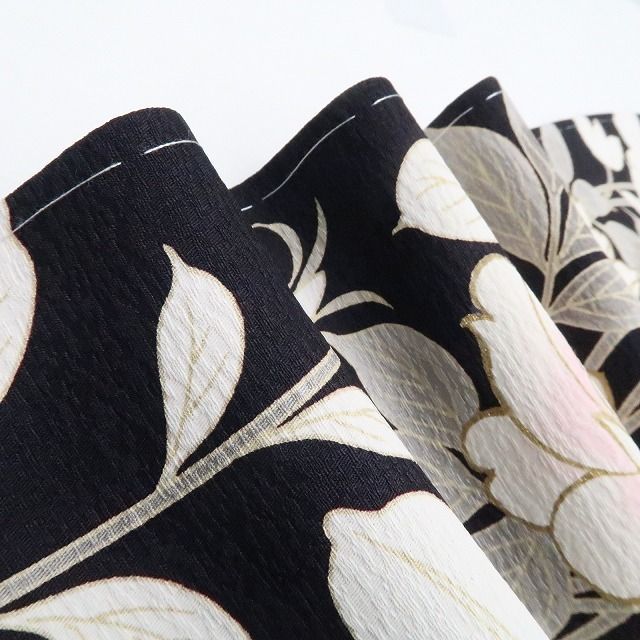 ❁tomihisa❁ 薔薇 胡蝶蘭 着物 正絹 仕付け糸付 静寂に咲き誇る幸福の胡蝶蘭と薔薇 訪問着 7269