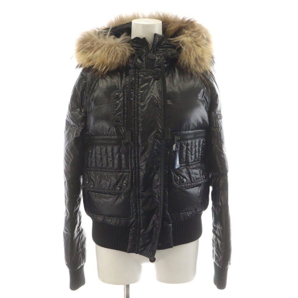モンクレール MONCLER ダウンジャケット フード ファー ワッペン ロゴ