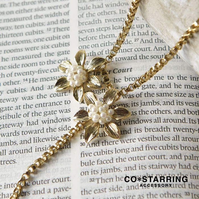 【新品】【CO＊STARRING コ・スターリング】フラワーモチーフ Y字 ネックレス (RIC-196)brbrレディース アクセサリー おしゃれ カジュアル ナチュラル 大人 上品