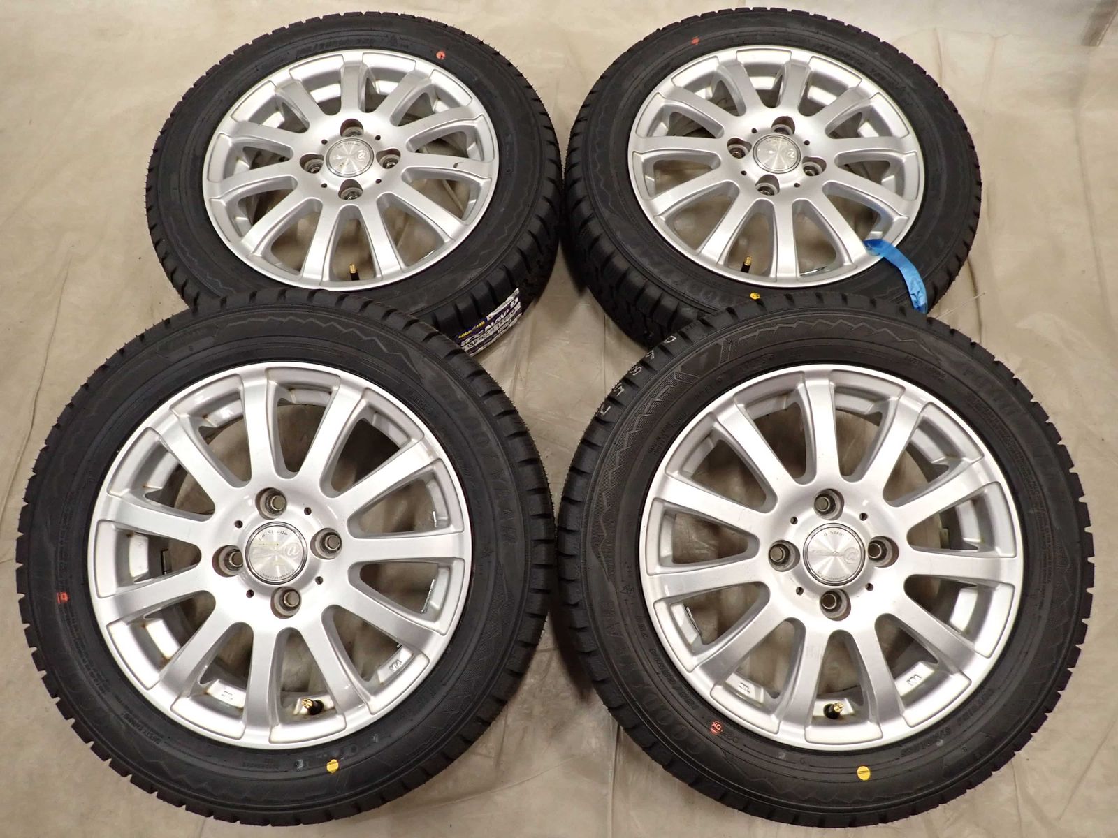  冬 製 4本SET 会社宛 155 65 R 14 4 5 J 75 Q グッドイヤー アイスナビ 8 アルミ N BOX モコ ムーヴ デリカミニ NO D 6852 14インチ タイヤ ホイールセット