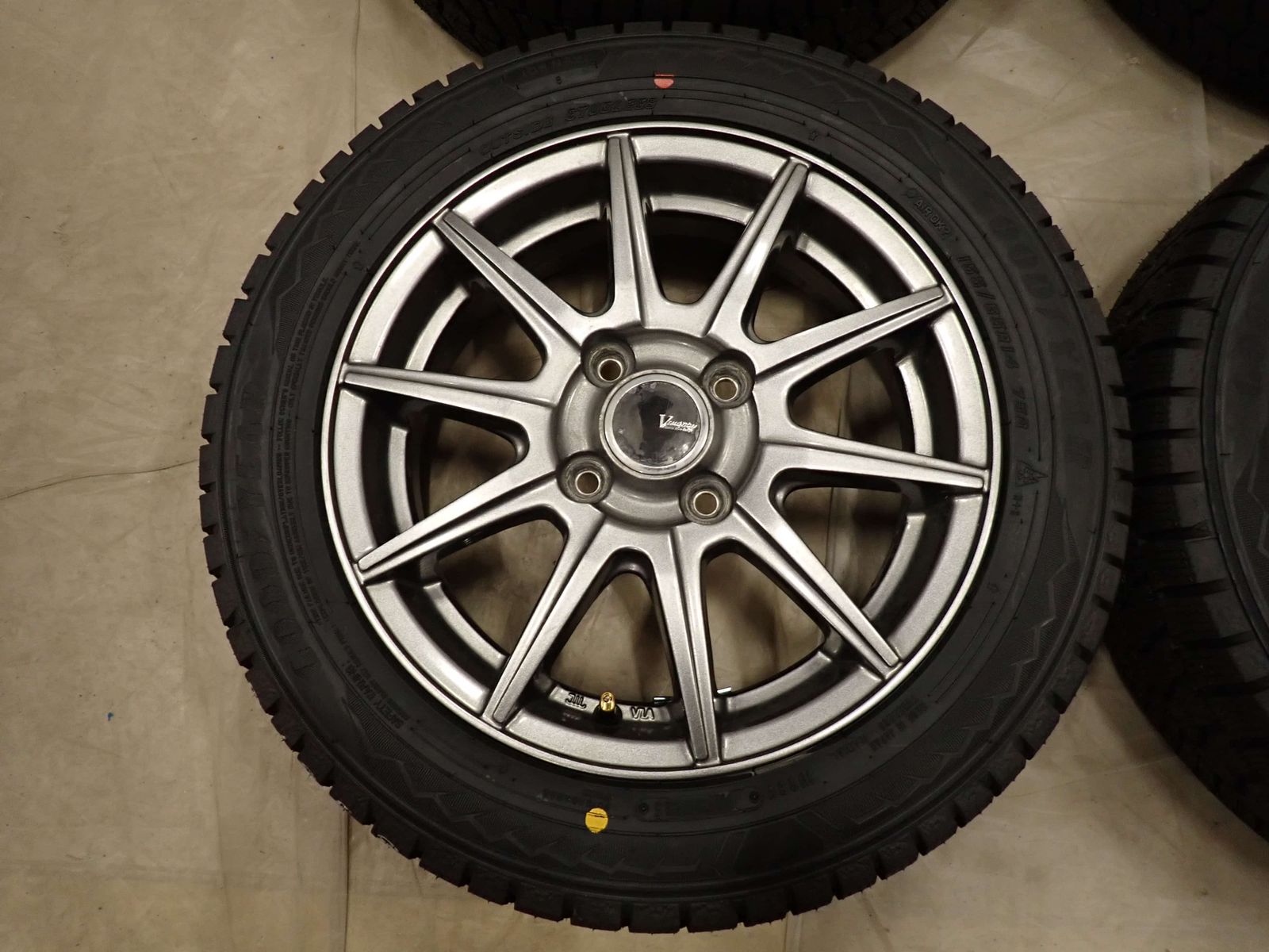  冬 製 4本SET 会社宛 155 65 R 14 4 5 J 75 Q グッドイヤー アイスナビ 8 アルミ デリカミニ スペーシア ムーヴ NO D 6858 14インチ タイヤ ホイールセット