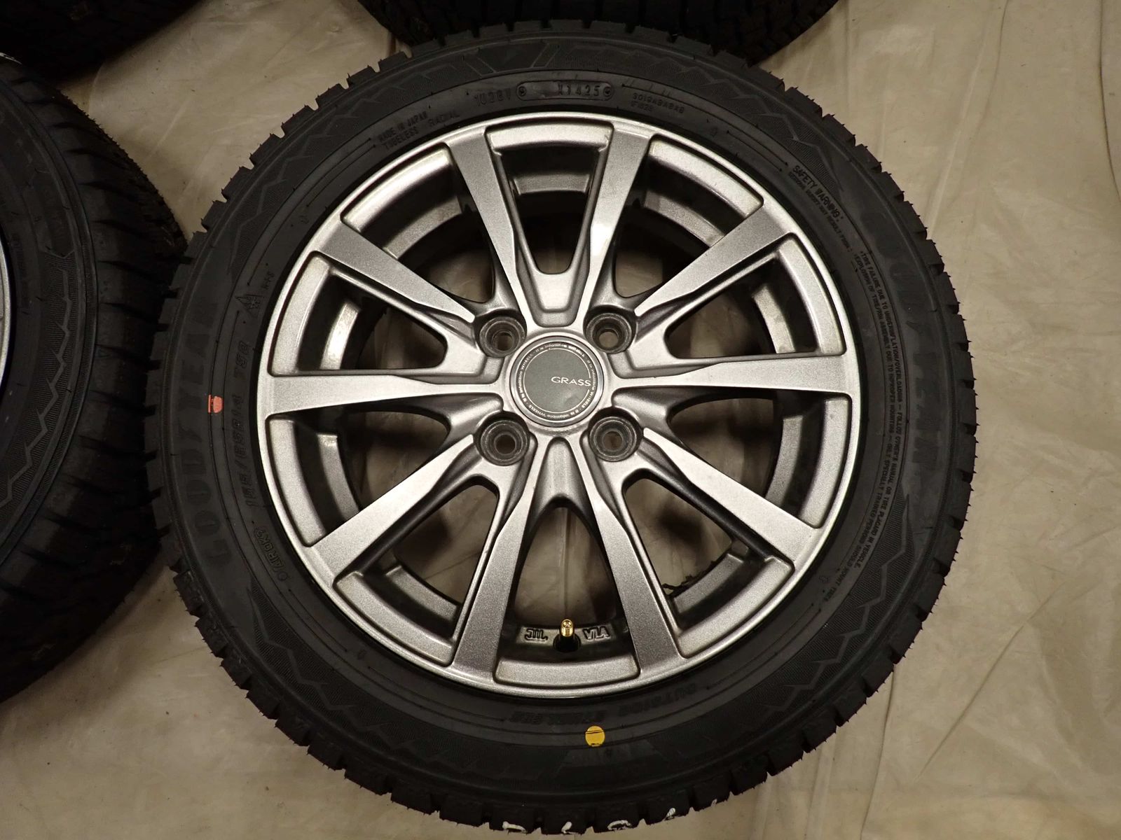  冬 製 4本 会社宛 155 65 R 14 4 5 J 75 Q グッドイヤー アイスナビ 8 アルミ N BOX スペーシア ウェイク モコ NO D 6861 14インチ タイヤ ホイールセット