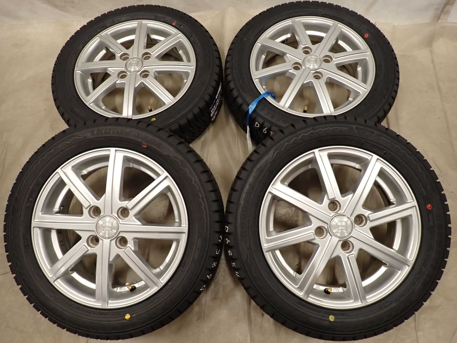  冬 製 4本SET 会社宛 155 65 R 14 4 5 J 75 Q グッドイヤー アイスナビ 8 アルミ N BOX デイズ プレオ ワゴンR NO D 6854 14インチ タイヤ ホイールセット